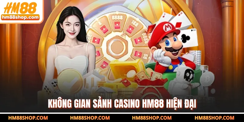 Không gian sảnh casino HM88 hiện đại